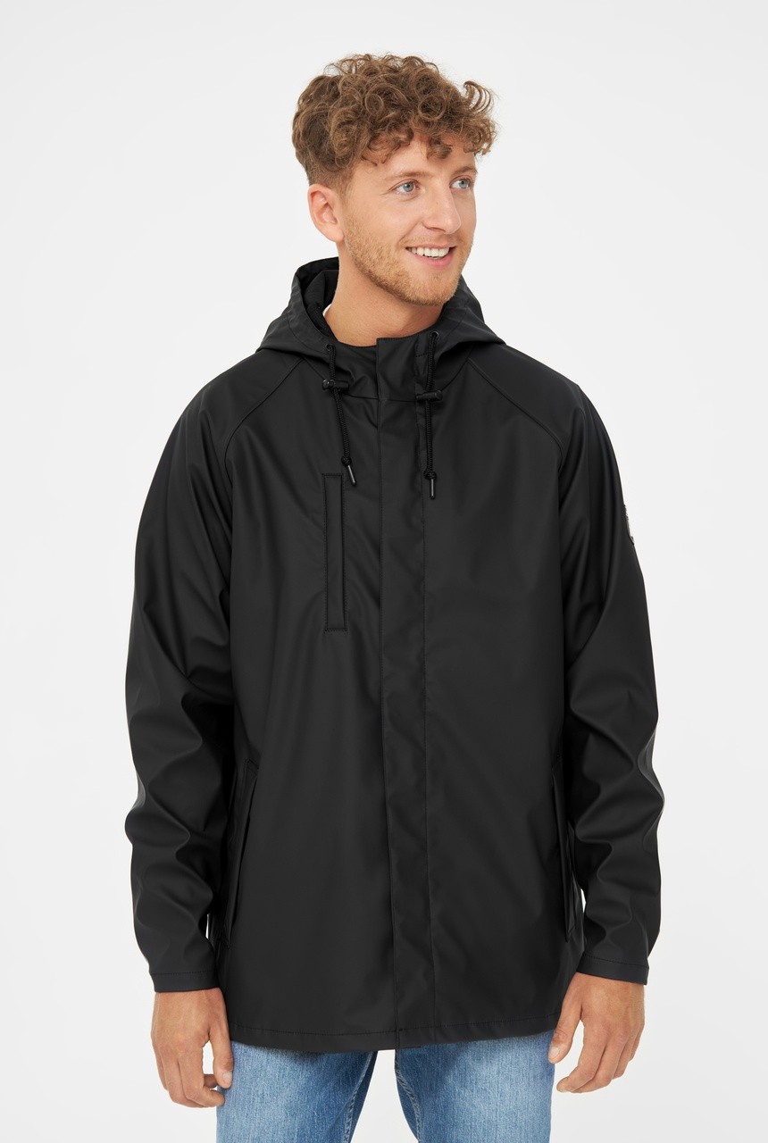 PASSBY PLAIN | derbe | vegane Regenjacke | jet black