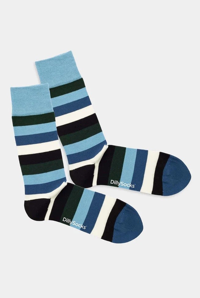 BOLD LINE | DillySocks | vegane Socken | Blue