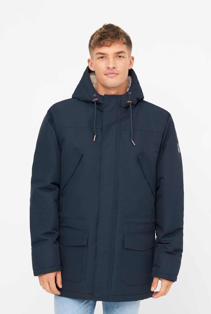 FESTHOLM | derbe | veganer Daunenmantel | navy/off white