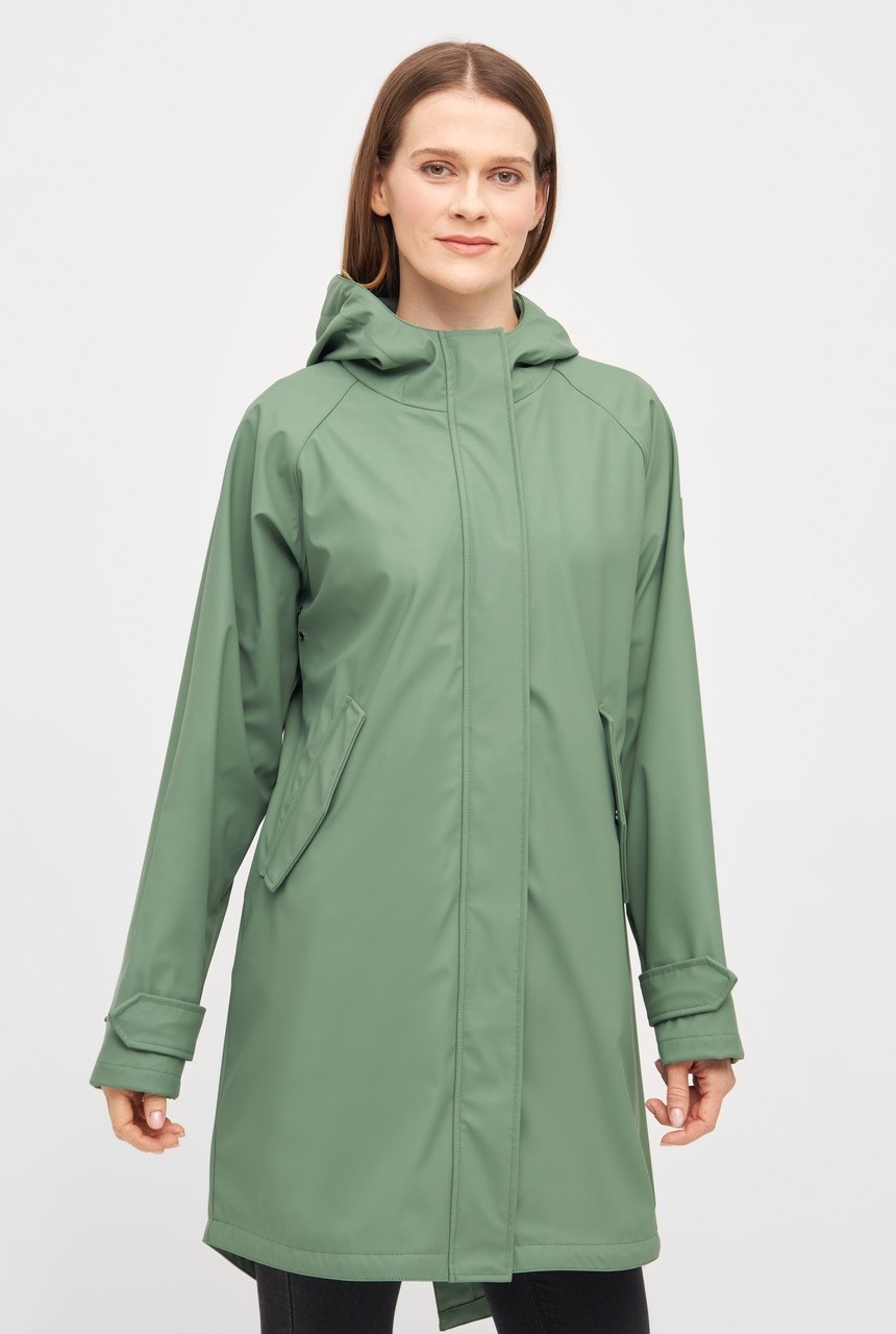 TRAVEBY PLAIN | derbe | vegane Regenjacke | hedge green