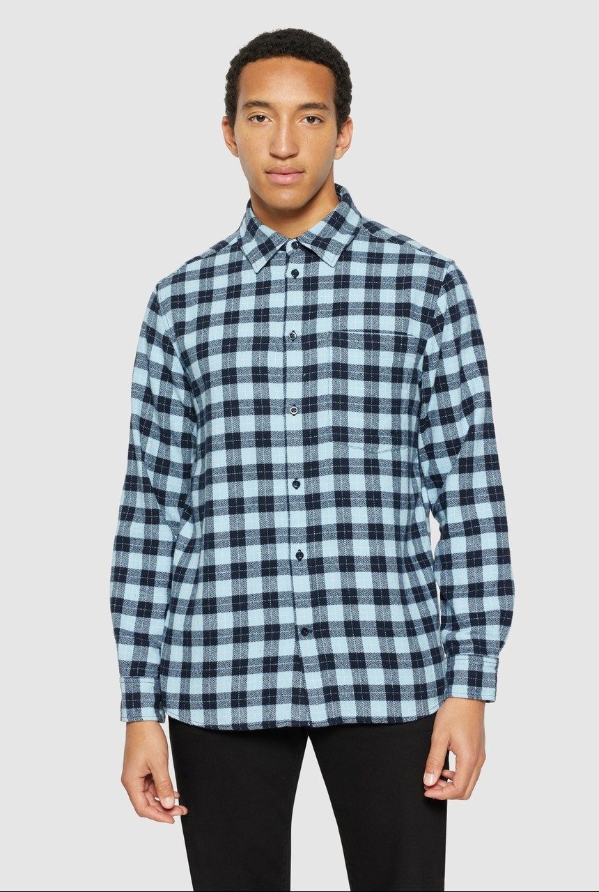 CHECKERED SHIRT | Knowledge Cotton | veganes Hemd | blue check