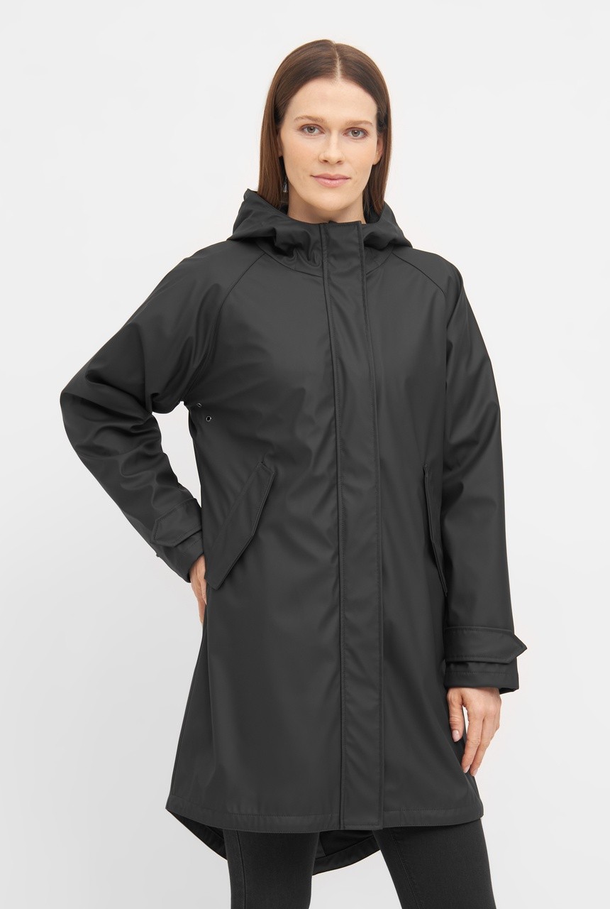 TRAVEBY PLAIN | derbe | vegane Regenjacke | jet black